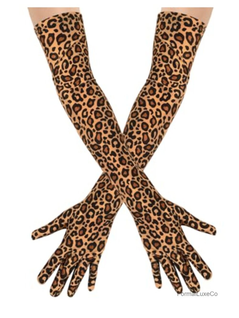 Stretchy Satin Opera Gloves 21.5" Elbow Length Printed Costume Gloves
